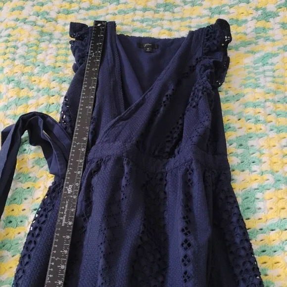 J. Crew Navy Blue Lace Dress - Picture 3 of 7